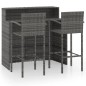 3-tlg. Gartenbar-Set Grau 3-tlg. Gartenbar-Set Grau