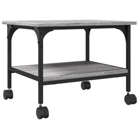 vidaXL Druckerständer 2 Ablagen Grau Sonoma 50x40x38 cm Holzwerkstoff