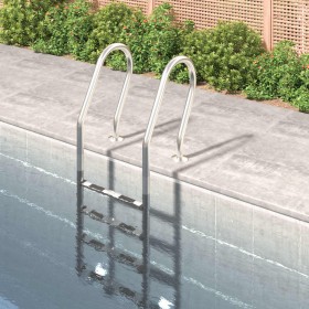 vidaXL Pool-Leiter 54x38x184,5 cm Edelstahl 304