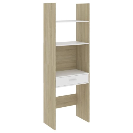 vidaXL Bücherregal Weiß und Sonoma-Eiche 60x35x180 cm Holzwerkstoff