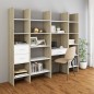 vidaXL Bücherregal Weiß und Sonoma-Eiche 60x35x180 cm Holzwerkstoff vidaXL Bücherregal Weiß und Sonoma-Eiche 60x35x180 cm Holzwerkstoff