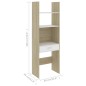 vidaXL Bücherregal Weiß und Sonoma-Eiche 60x35x180 cm Holzwerkstoff vidaXL Bücherregal Weiß und Sonoma-Eiche 60x35x180 cm Holzwerkstoff
