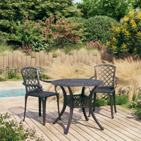 vidaXL 3-tlg. Bistro-Set Aluminiumguss Schwarz