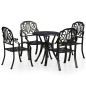 vidaXL 5-tlg. Bistro-Set Aluminiumguss Schwarz vidaXL 5-tlg. Bistro-Set Aluminiumguss Schwarz