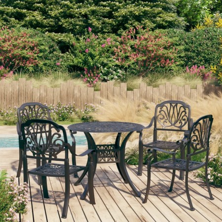 vidaXL 5-tlg. Bistro-Set Aluminiumguss Schwarz
