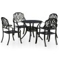 vidaXL 5-tlg. Bistro-Set Aluminiumguss Schwarz vidaXL 5-tlg. Bistro-Set Aluminiumguss Schwarz