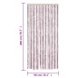 vidaXL Fliegenvorhang Silbergrau und Rosa 90x200 cm Chenille vidaXL Fliegenvorhang Silbergrau und Rosa 90x200 cm Chenille