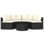 5-tlg. Garten-Sofagarnitur mit Auflagen Poly Rattan Schwarz 5-tlg. Garten-Sofagarnitur mit Auflagen Poly Rattan Schwarz