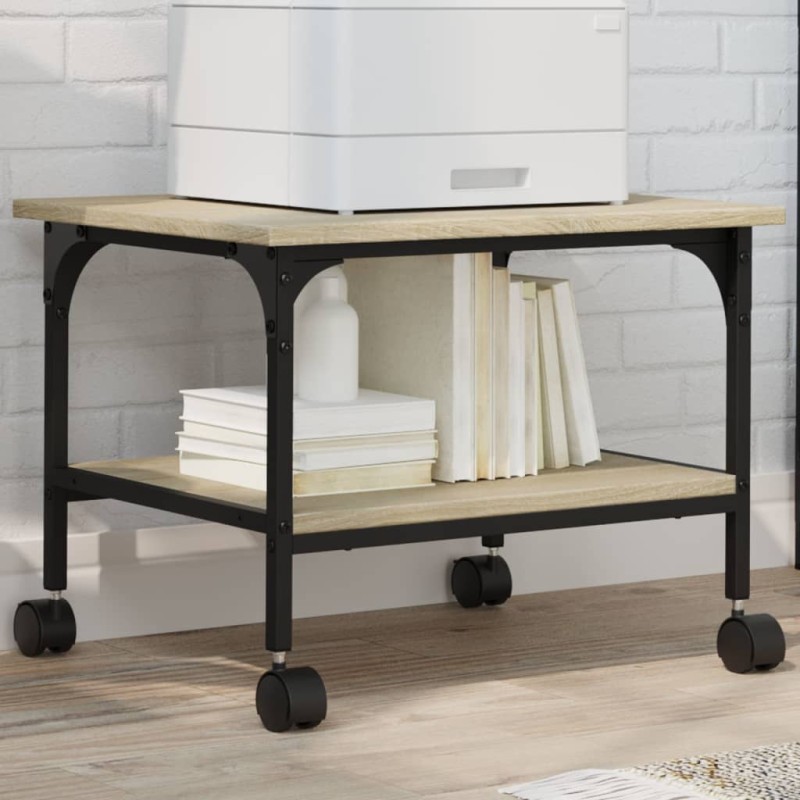 vidaXL Druckerständer 2 Ablagen Sonoma-Eiche 50x40x38 cm vidaXL Druckerständer 2 Ablagen Sonoma-Eiche 50x40x38 cm