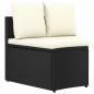 5-tlg. Garten-Sofagarnitur mit Auflagen Poly Rattan Schwarz 5-tlg. Garten-Sofagarnitur mit Auflagen Poly Rattan Schwarz