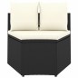 5-tlg. Garten-Sofagarnitur mit Auflagen Poly Rattan Schwarz 5-tlg. Garten-Sofagarnitur mit Auflagen Poly Rattan Schwarz