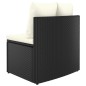5-tlg. Garten-Sofagarnitur mit Auflagen Poly Rattan Schwarz 5-tlg. Garten-Sofagarnitur mit Auflagen Poly Rattan Schwarz
