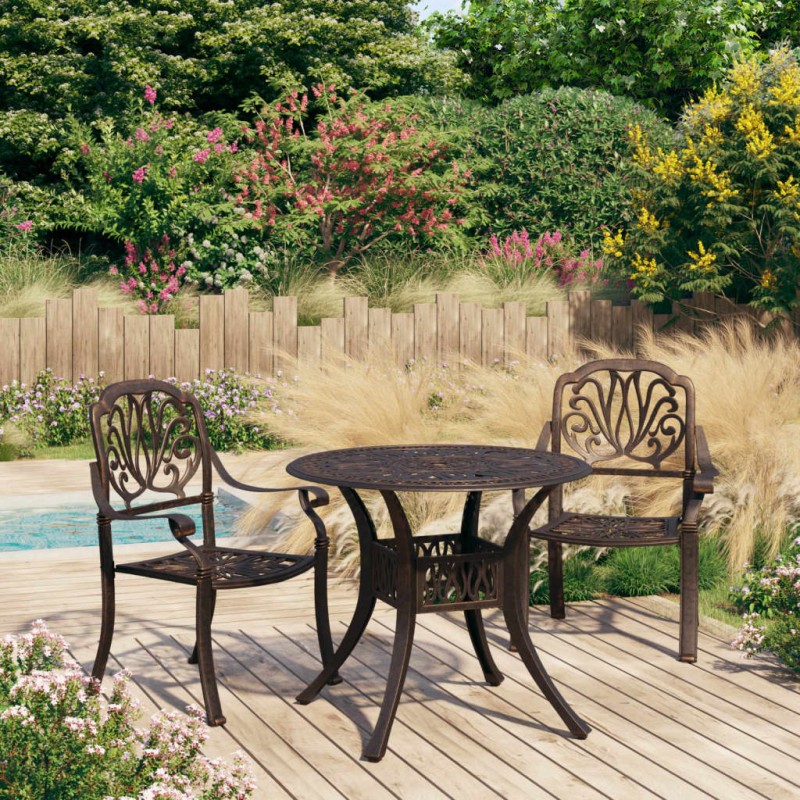 vidaXL 3-tlg. Bistro-Set Aluminiumguss Bronzen vidaXL 3-tlg. Bistro-Set Aluminiumguss Bronzen