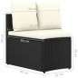 5-tlg. Garten-Sofagarnitur mit Auflagen Poly Rattan Schwarz 5-tlg. Garten-Sofagarnitur mit Auflagen Poly Rattan Schwarz