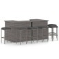 vidaXL 8-tlg. Gartenbar-Set mit Kissen Poly Rattan Grau vidaXL 8-tlg. Gartenbar-Set mit Kissen Poly Rattan Grau
