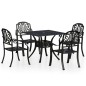 vidaXL 5-tlg. Bistro-Set Aluminiumguss Schwarz vidaXL 5-tlg. Bistro-Set Aluminiumguss Schwarz