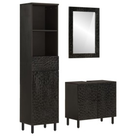 vidaXL 3-tlg. Badmöbel-Set Massivholz Mango