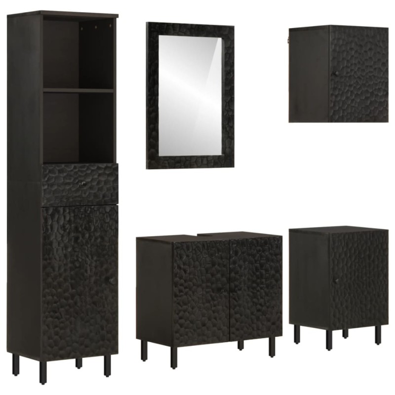vidaXL 5-tlg. Badmöbel-Set Massivholz Mango vidaXL 5-tlg. Badmöbel-Set Massivholz Mango