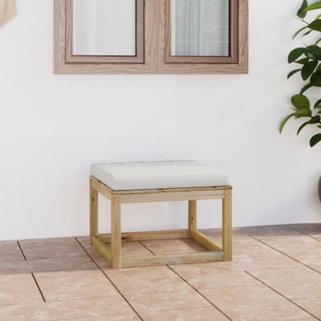 Gartenhocker mit Kissen Grün Imprägniertes Kiefernholz