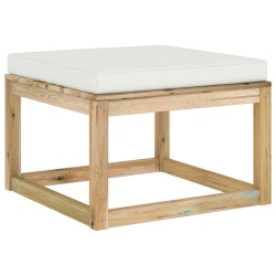 Gartenhocker mit Kissen Grün Imprägniertes Kiefernholz