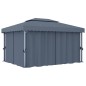 vidaXL Pavillon mit Vorhängen & LED-Lichterkette 4x3 m Anthrazit vidaXL Pavillon mit Vorhängen & LED-Lichterkette 4x3 m Anthrazit