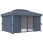 vidaXL Pavillon mit Vorhängen & LED-Lichterkette 4x3 m Anthrazit vidaXL Pavillon mit Vorhängen & LED-Lichterkette 4x3 m Anthrazit