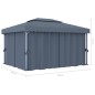 vidaXL Pavillon mit Vorhängen & LED-Lichterkette 4x3 m Anthrazit vidaXL Pavillon mit Vorhängen & LED-Lichterkette 4x3 m Anthrazit