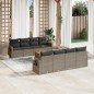vidaXL 9-tlg. Garten-Sofagarnitur mit Kissen Grau Poly Rattan vidaXL 9-tlg. Garten-Sofagarnitur mit Kissen Grau Poly Rattan