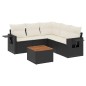 vidaXL 6-tlg. Garten-Sofagarnitur mit Kissen Schwarz Poly Rattan vidaXL 6-tlg. Garten-Sofagarnitur mit Kissen Schwarz Poly Rattan