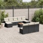 vidaXL 11-tlg. Garten-Sofagarnitur mit Kissen Schwarz Poly Rattan vidaXL 11-tlg. Garten-Sofagarnitur mit Kissen Schwarz Poly Rattan