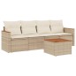 vidaXL 5-tlg. Garten-Sofagarnitur mit Kissen Beige Poly Rattan vidaXL 5-tlg. Garten-Sofagarnitur mit Kissen Beige Poly Rattan