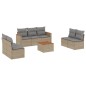 vidaXL 8-tlg. Garten-Sofagarnitur mit Kissen Beige Poly Rattan vidaXL 8-tlg. Garten-Sofagarnitur mit Kissen Beige Poly Rattan