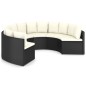 6-tlg. Garten-Sofagarnitur mit Auflagen Poly Rattan Schwarz 6-tlg. Garten-Sofagarnitur mit Auflagen Poly Rattan Schwarz