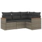 vidaXL 4-tlg. Garten-Sofagarnitur mit Kissen Grau Poly Rattan vidaXL 4-tlg. Garten-Sofagarnitur mit Kissen Grau Poly Rattan