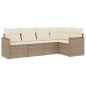 vidaXL 5-tlg. Garten-Sofagarnitur mit Kissen Beige Poly Rattan vidaXL 5-tlg. Garten-Sofagarnitur mit Kissen Beige Poly Rattan