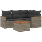 vidaXL 5-tlg. Garten-Sofagarnitur mit Kissen Grau Poly Rattan vidaXL 5-tlg. Garten-Sofagarnitur mit Kissen Grau Poly Rattan