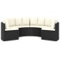 6-tlg. Garten-Sofagarnitur mit Auflagen Poly Rattan Schwarz 6-tlg. Garten-Sofagarnitur mit Auflagen Poly Rattan Schwarz