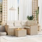 vidaXL 5-tlg. Garten-Sofagarnitur mit Kissen Beige Poly Rattan vidaXL 5-tlg. Garten-Sofagarnitur mit Kissen Beige Poly Rattan
