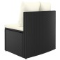 6-tlg. Garten-Sofagarnitur mit Auflagen Poly Rattan Schwarz 6-tlg. Garten-Sofagarnitur mit Auflagen Poly Rattan Schwarz