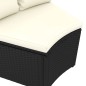 6-tlg. Garten-Sofagarnitur mit Auflagen Poly Rattan Schwarz 6-tlg. Garten-Sofagarnitur mit Auflagen Poly Rattan Schwarz