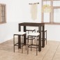5-tlg. Gartenbar-Set mit Kissen Poly Rattan Braun 5-tlg. Gartenbar-Set mit Kissen Poly Rattan Braun