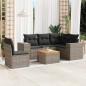vidaXL 6-tlg. Garten-Sofagarnitur mit Kissen Grau Poly Rattan vidaXL 6-tlg. Garten-Sofagarnitur mit Kissen Grau Poly Rattan