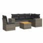 vidaXL 6-tlg. Garten-Sofagarnitur mit Kissen Grau Poly Rattan vidaXL 6-tlg. Garten-Sofagarnitur mit Kissen Grau Poly Rattan