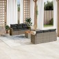 vidaXL 7-tlg. Garten-Sofagarnitur mit Kissen Grau Poly Rattan vidaXL 7-tlg. Garten-Sofagarnitur mit Kissen Grau Poly Rattan