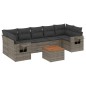vidaXL 8-tlg. Garten-Sofagarnitur mit Kissen Grau Poly Rattan vidaXL 8-tlg. Garten-Sofagarnitur mit Kissen Grau Poly Rattan