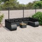 vidaXL 11-tlg. Garten-Sofagarnitur mit Kissen Schwarz Poly Rattan vidaXL 11-tlg. Garten-Sofagarnitur mit Kissen Schwarz Poly Rattan