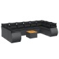 vidaXL 11-tlg. Garten-Sofagarnitur mit Kissen Schwarz Poly Rattan vidaXL 11-tlg. Garten-Sofagarnitur mit Kissen Schwarz Poly Rattan