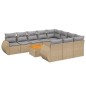 vidaXL 11-tlg. Garten-Sofagarnitur mit Kissen Beige Poly Rattan vidaXL 11-tlg. Garten-Sofagarnitur mit Kissen Beige Poly Rattan