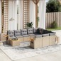 vidaXL 11-tlg. Garten-Sofagarnitur mit Kissen Beige Poly Rattan vidaXL 11-tlg. Garten-Sofagarnitur mit Kissen Beige Poly Rattan