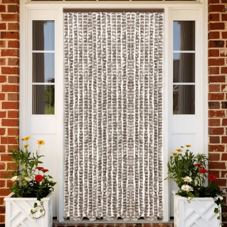 vidaXL Fliegenvorhang Taupe und Weiß 56x200 cm Chenille